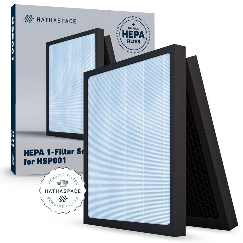 HATHASPACE HSP001 True HEPA Filter Replacement, 4-Stage Air Purifier Filter with Activated Carbon, Pre-Filter & Cold Catalyst, Captures 99.97% of Dust, Smoke, Odors, VOCs, Easy Install, 1 Pack - Image 1